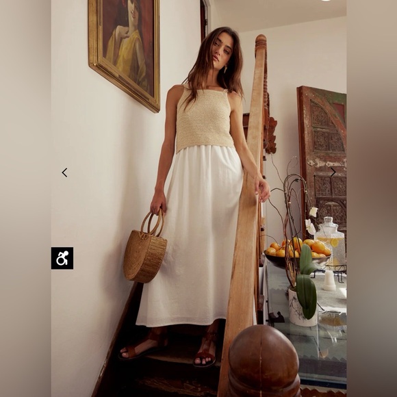 bohme Dresses & Skirts - Bohme Chic White Maxi Dress with Pockets Beach Vacation Size M